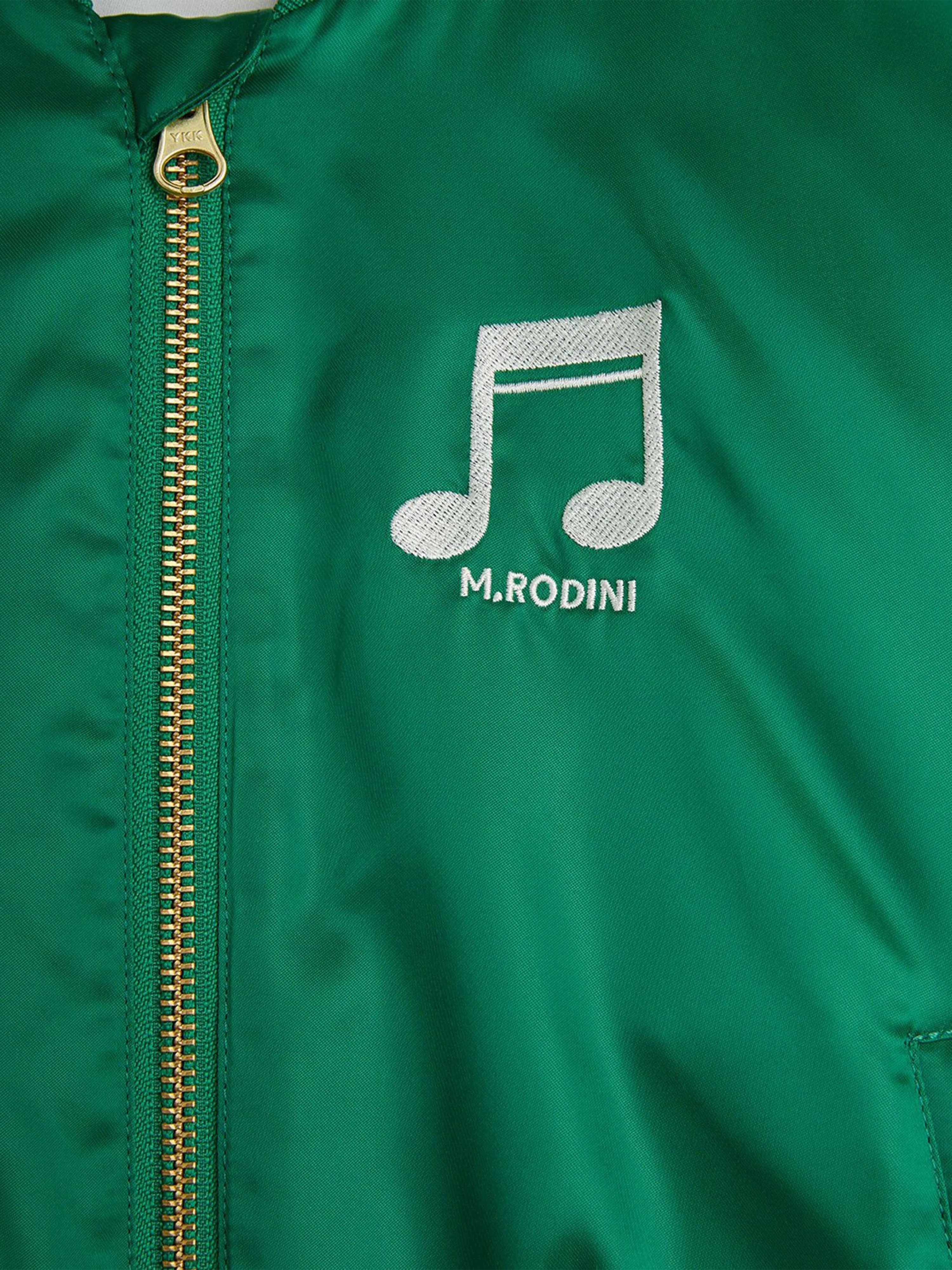 Kids Note Chenille Satin Baseballjacke in Grün