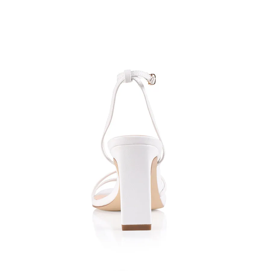 Kimmy Slim Riemchenpumps - Weiß Glatt
