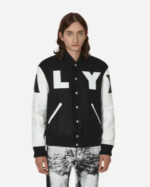 Varsity Jacke mit Lederpatch-Logo in Schwarz