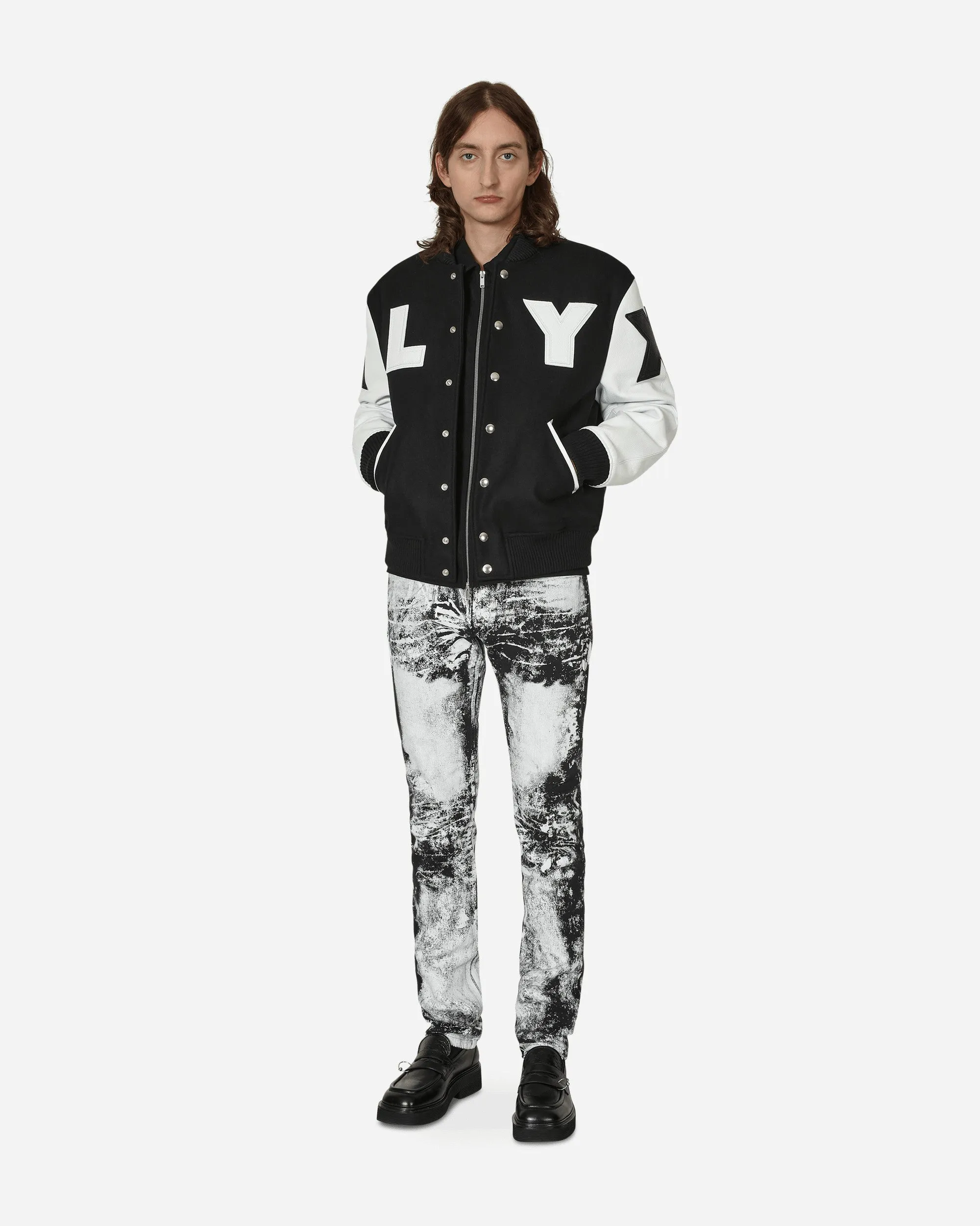 Varsity Jacke mit Lederpatch-Logo in Schwarz