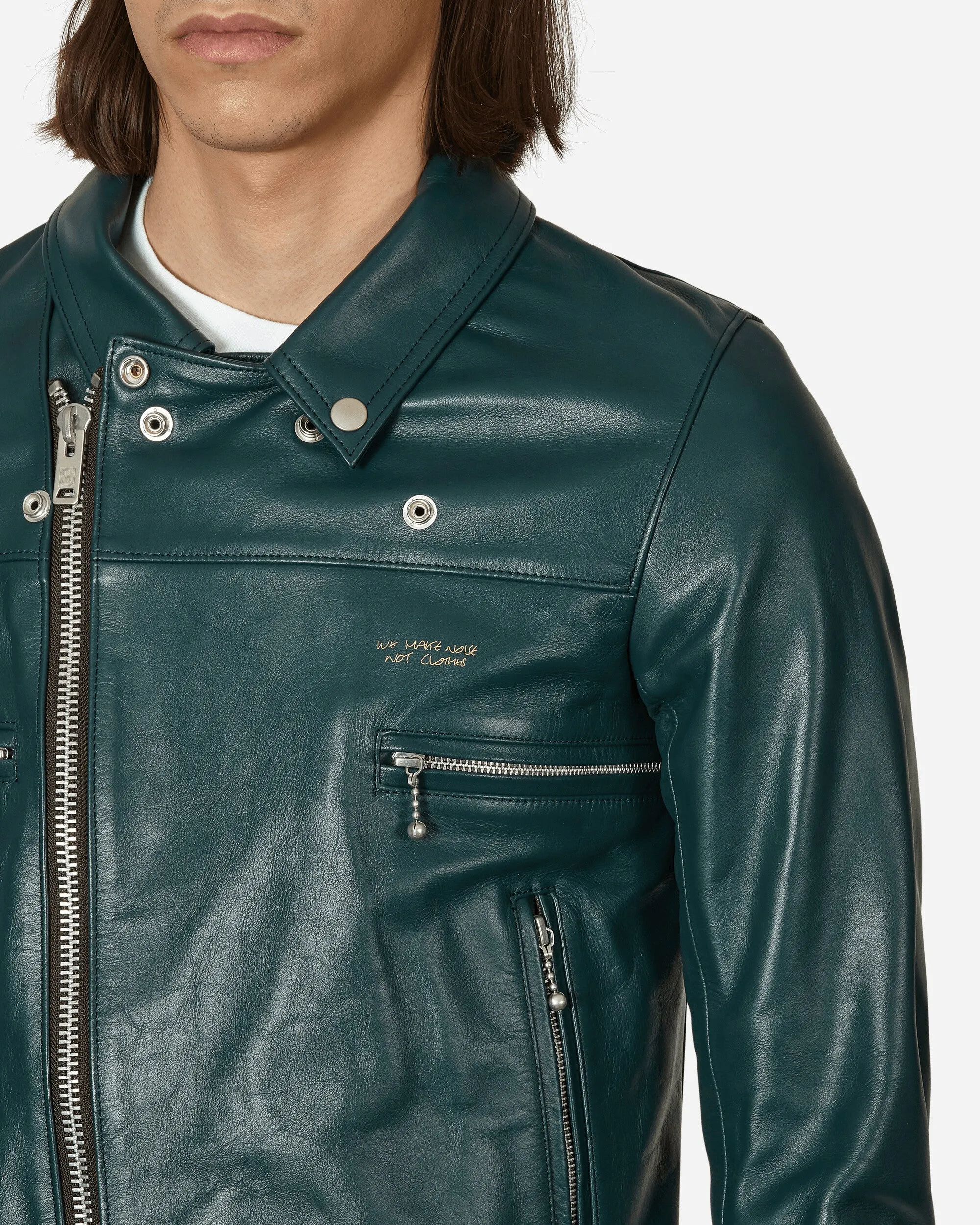 Grüne Leder-Reiterjacke