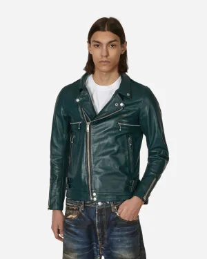 Grüne Leder-Reiterjacke