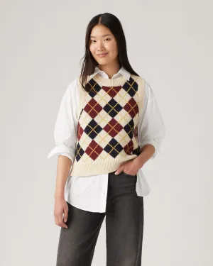 Levi's Collegiate Argyle Pullover in Weißer Schwan