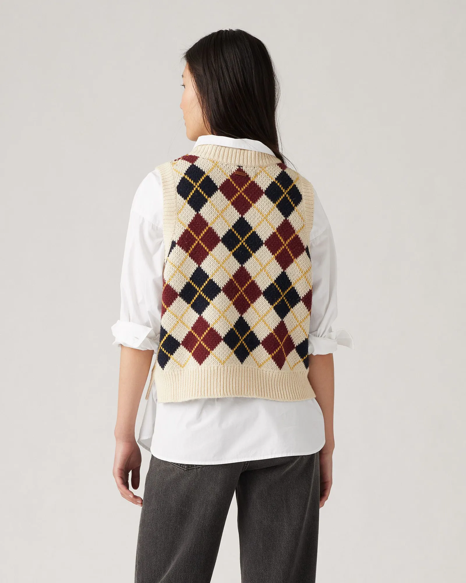 Levi's Collegiate Argyle Pullover in Weißer Schwan