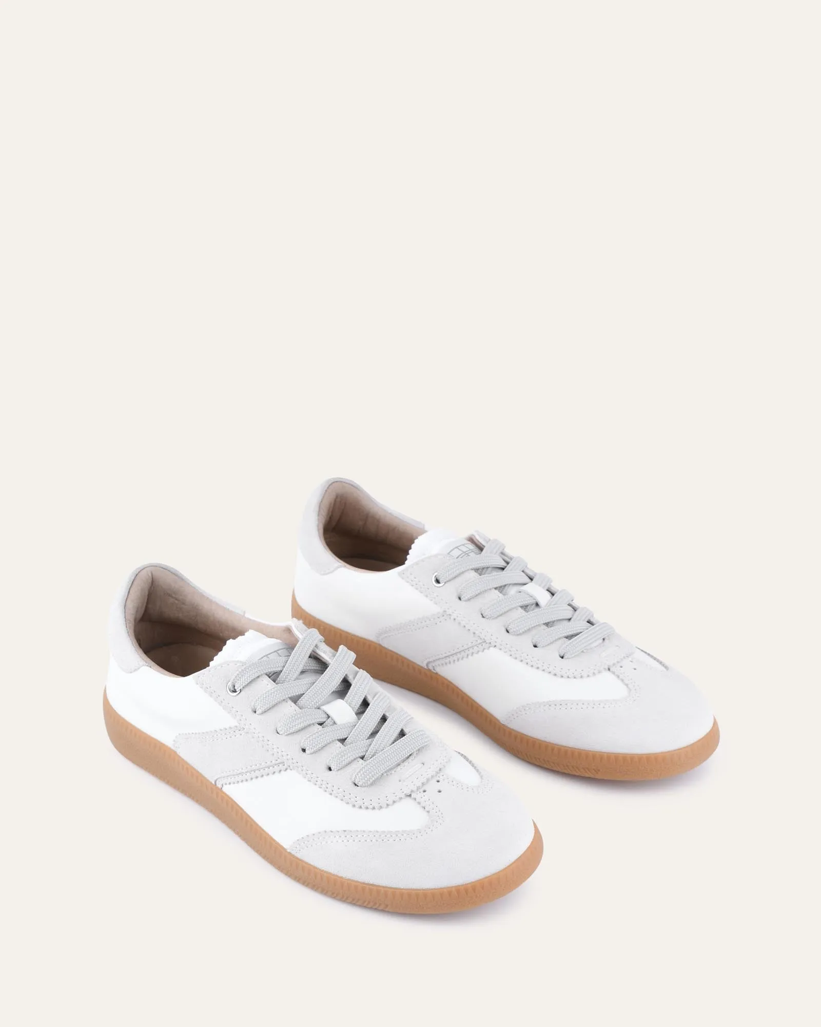 LOLA SNEAKERS WEIß GRAU LEDER