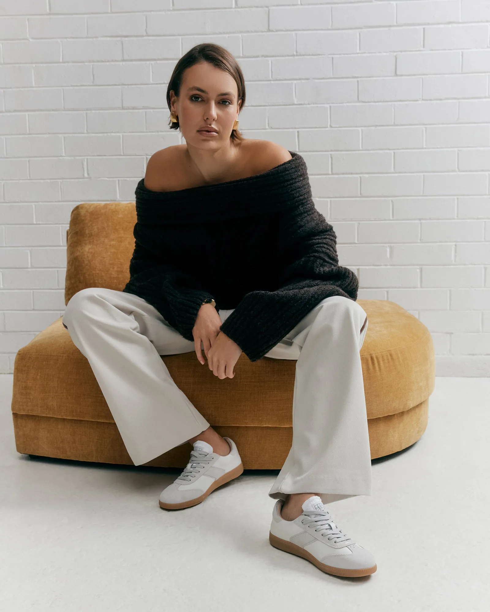 LOLA SNEAKERS WEIß GRAU LEDER