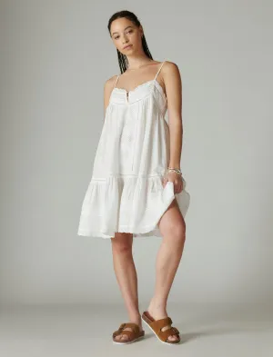 Lucky Brand Drop-Waist Besticktes Minikleid Weiß Lucky Brand