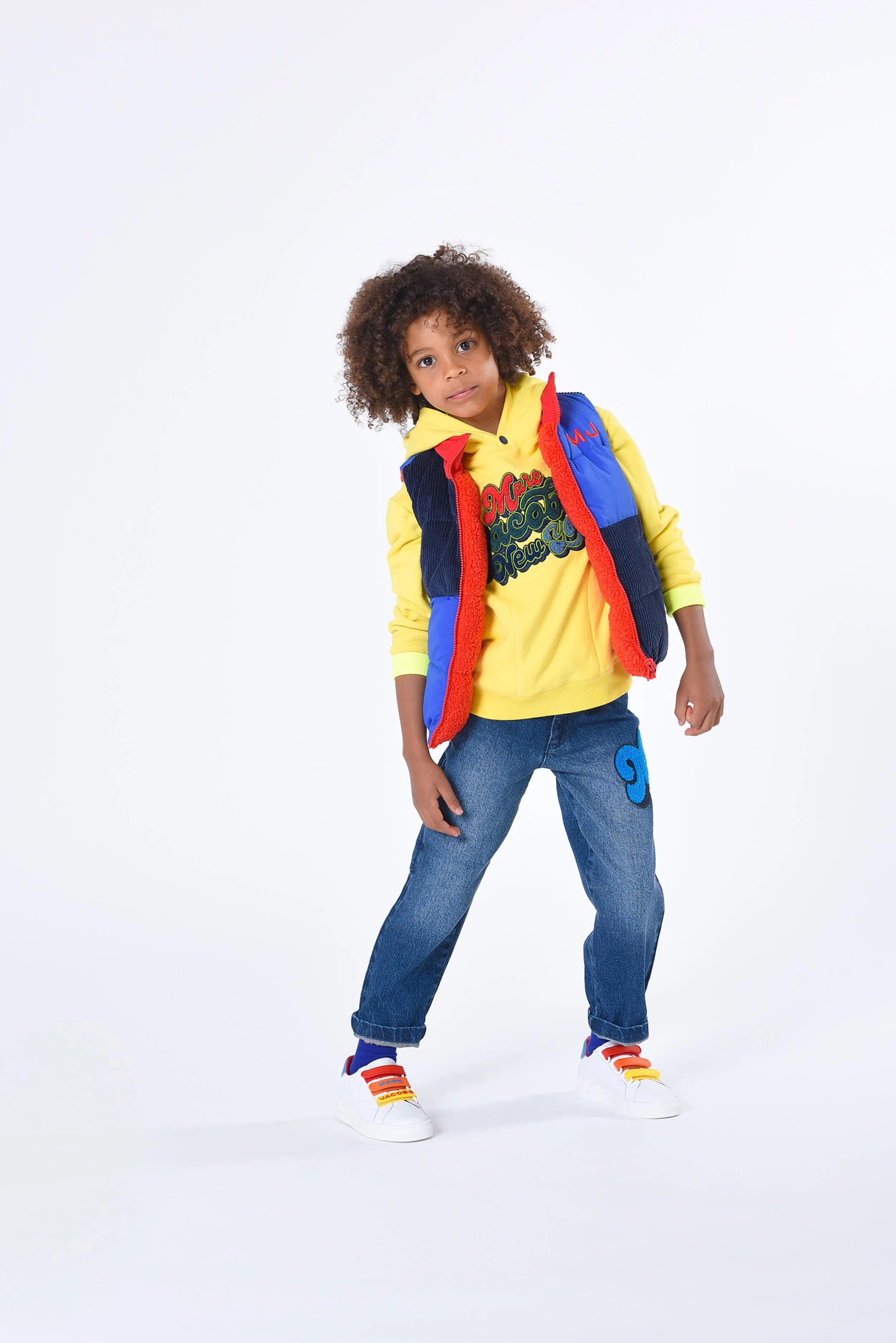 MARC JACOBS Boys Reversible Puffer Gilet in Blau