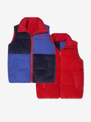 MARC JACOBS Boys Reversible Puffer Gilet in Blau