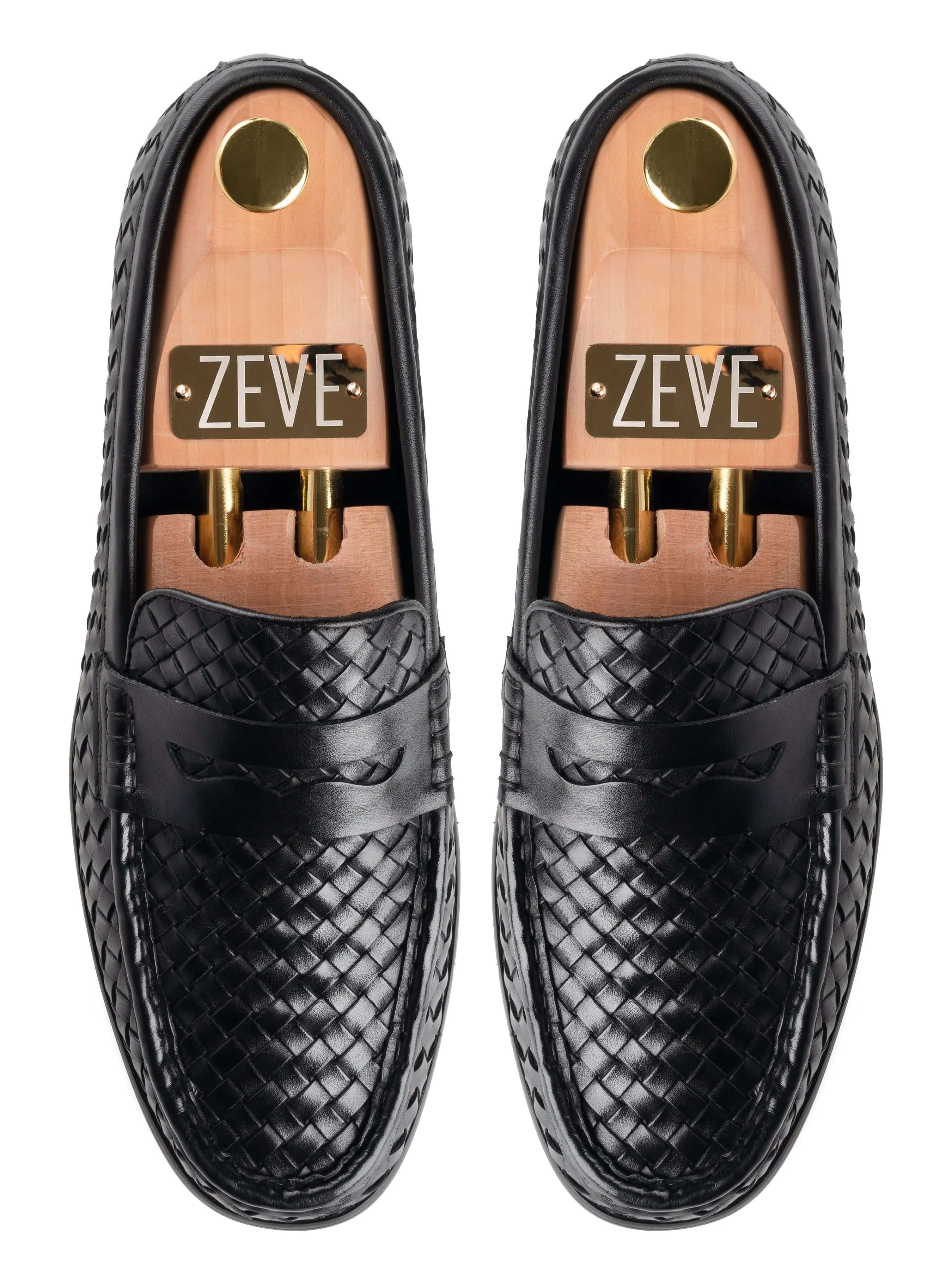 Marco Penny Loafer - Schwarz Gewebtes Leder