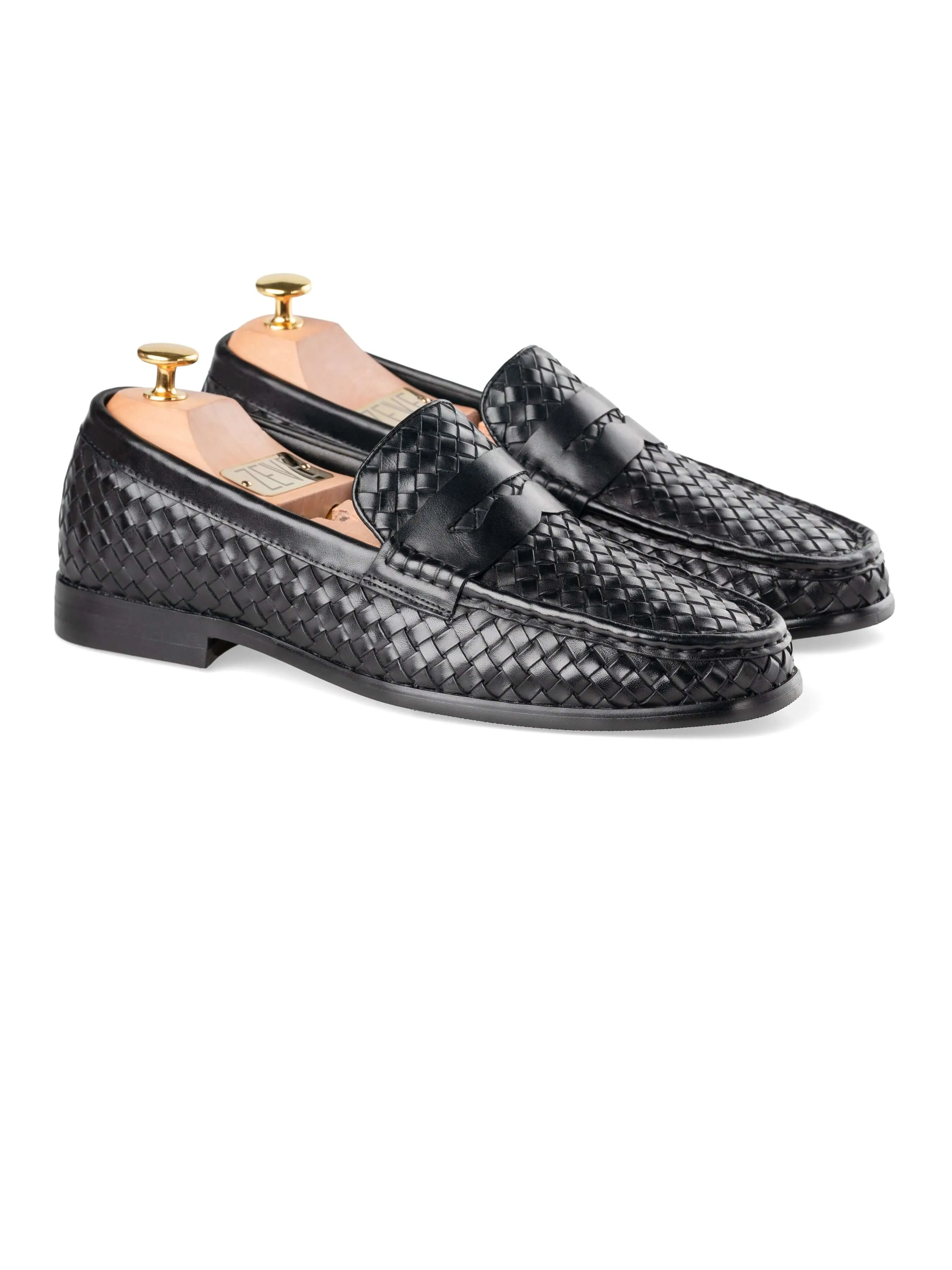 Marco Penny Loafer - Schwarz Gewebtes Leder