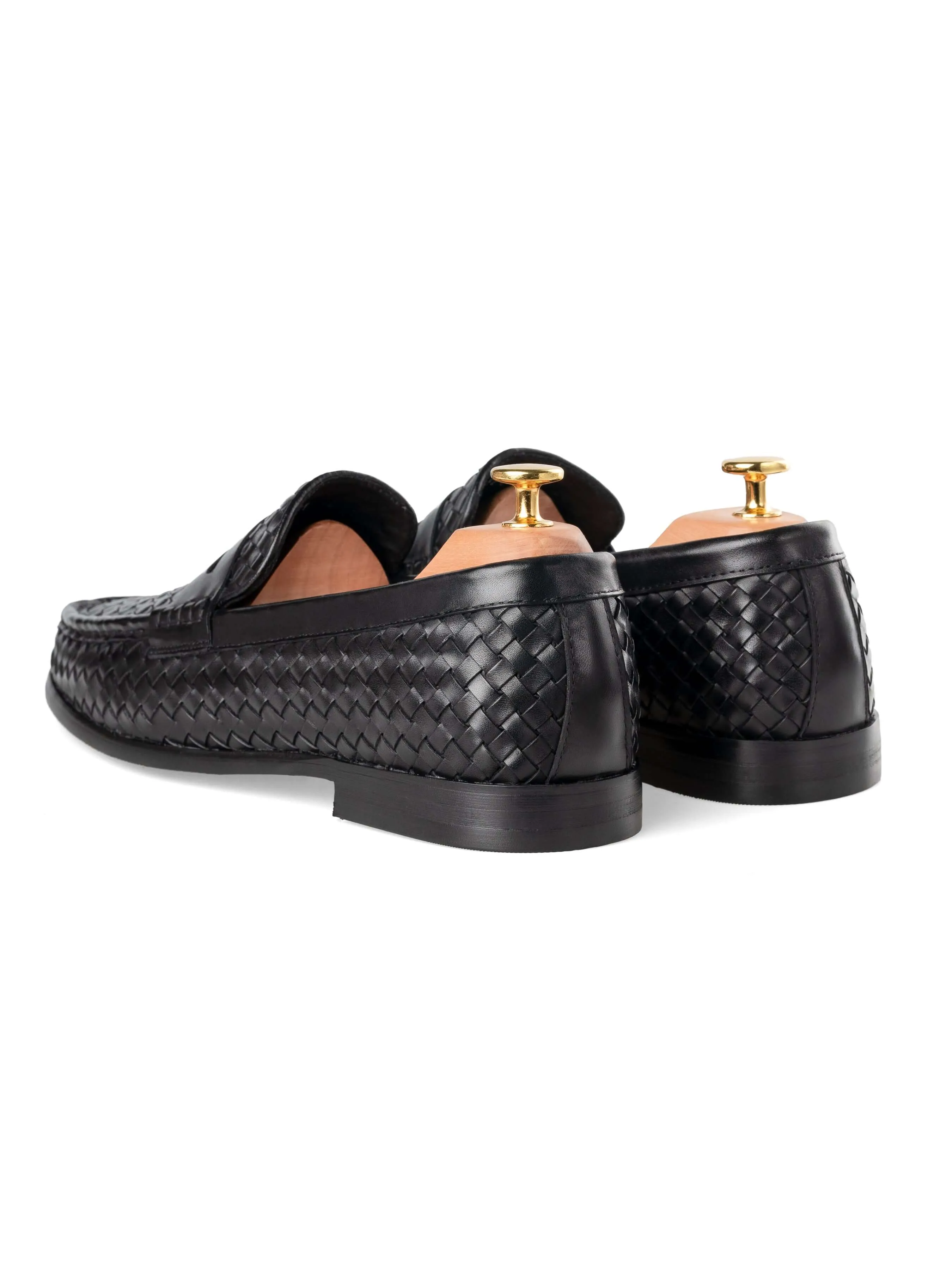 Marco Penny Loafer - Schwarz Gewebtes Leder