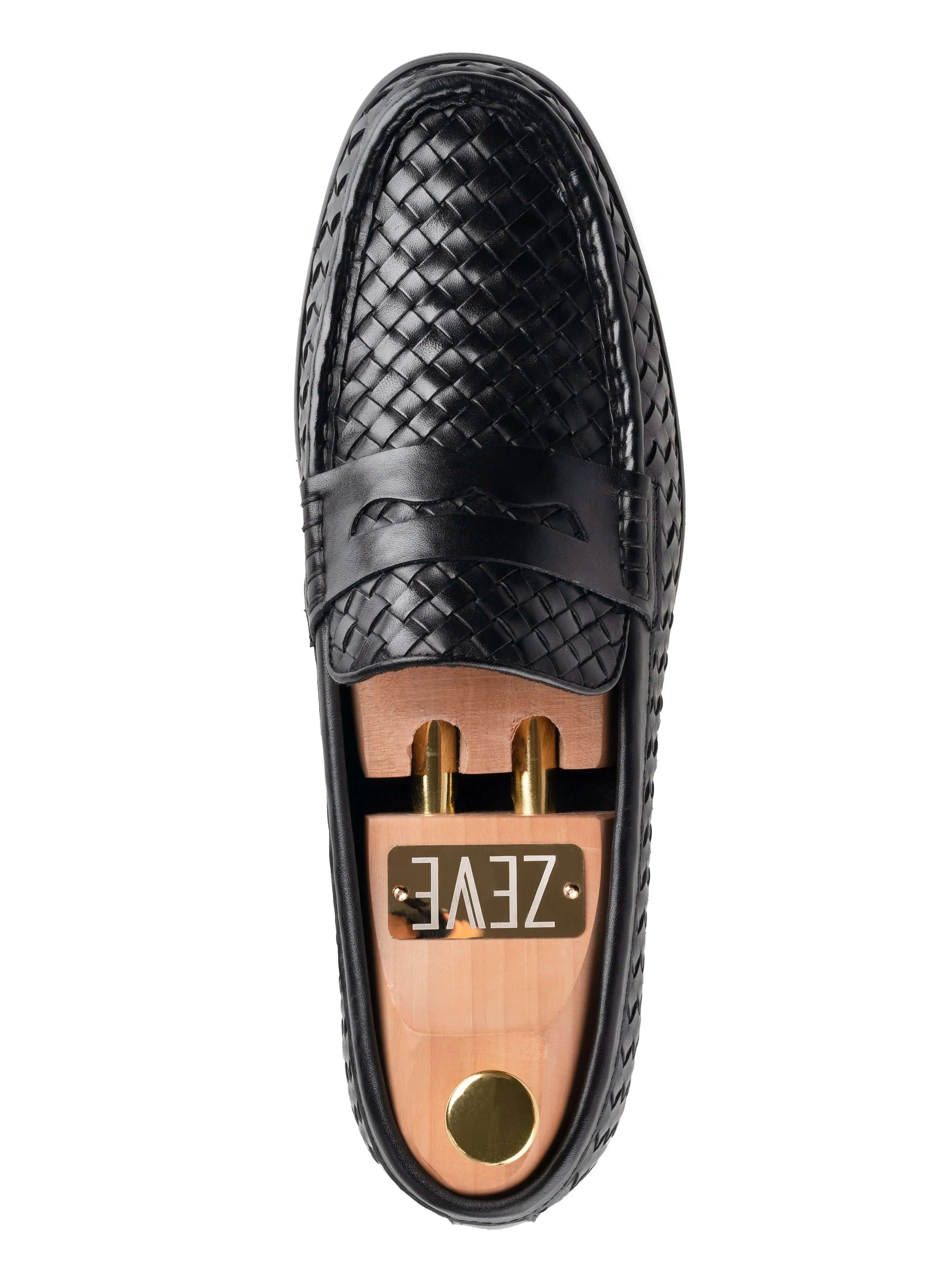 Marco Penny Loafer - Schwarz Gewebtes Leder