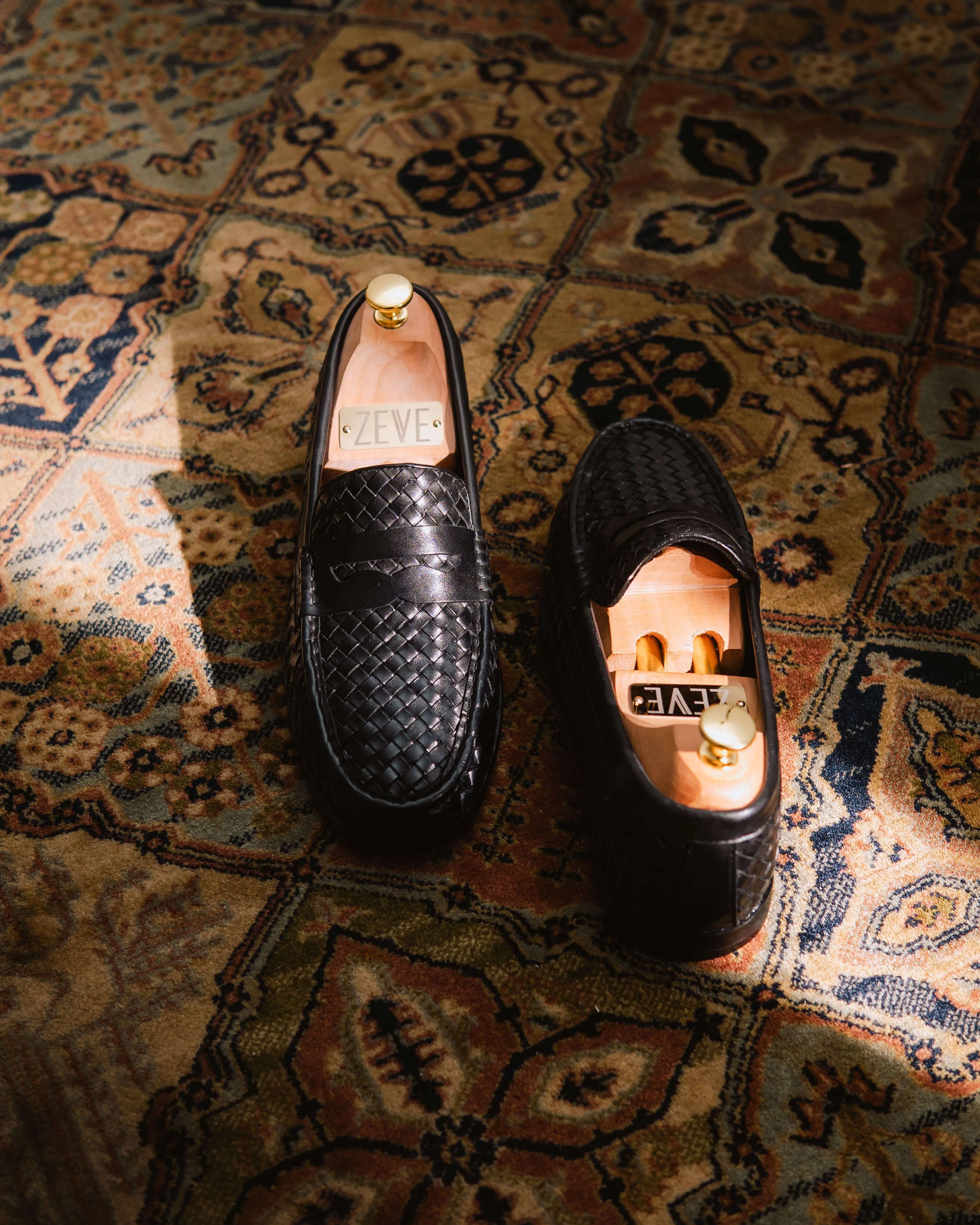 Marco Penny Loafer - Schwarz Gewebtes Leder