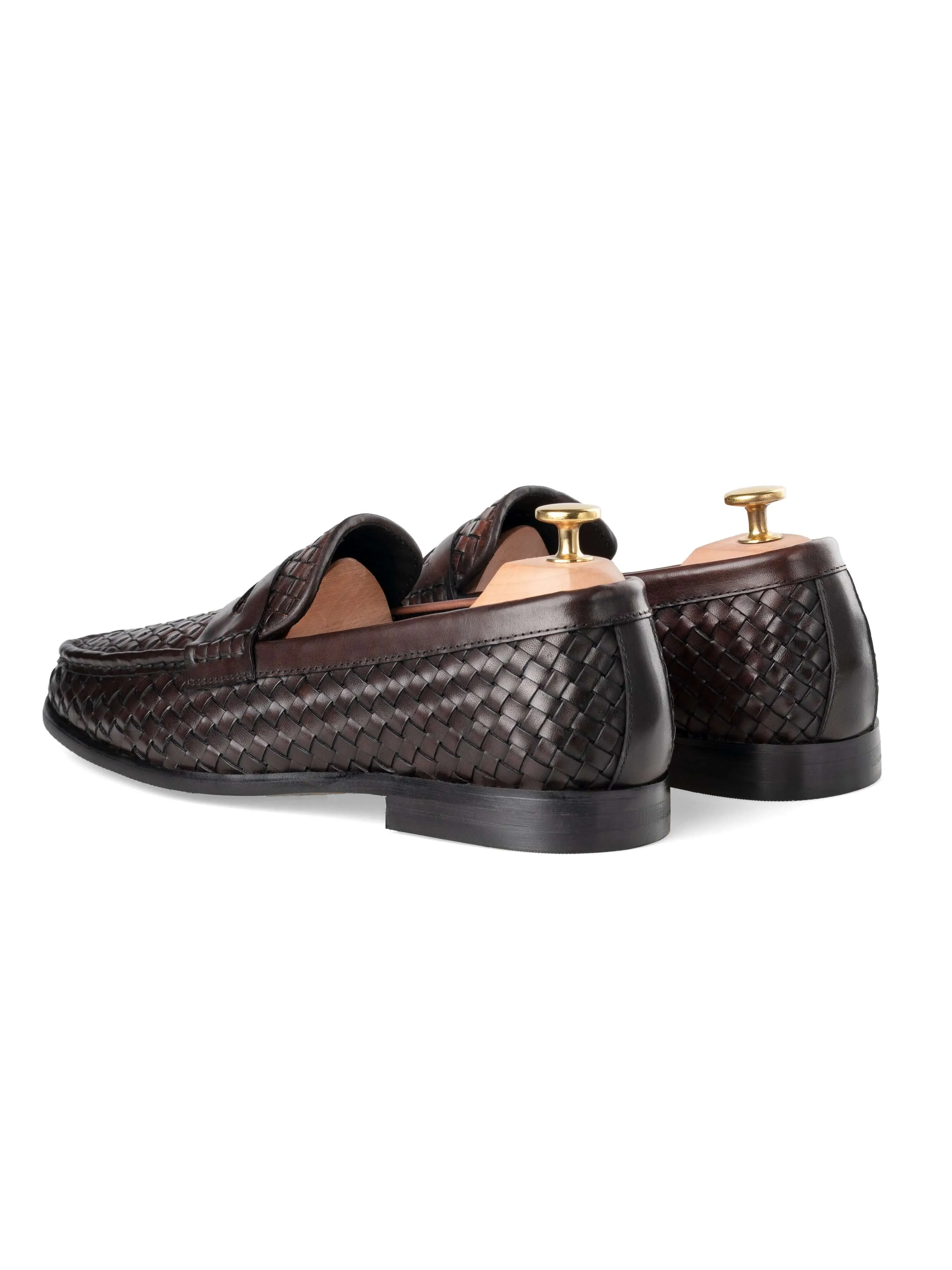 Marco Penny Loafer - Kaffee Gewebtes Leder