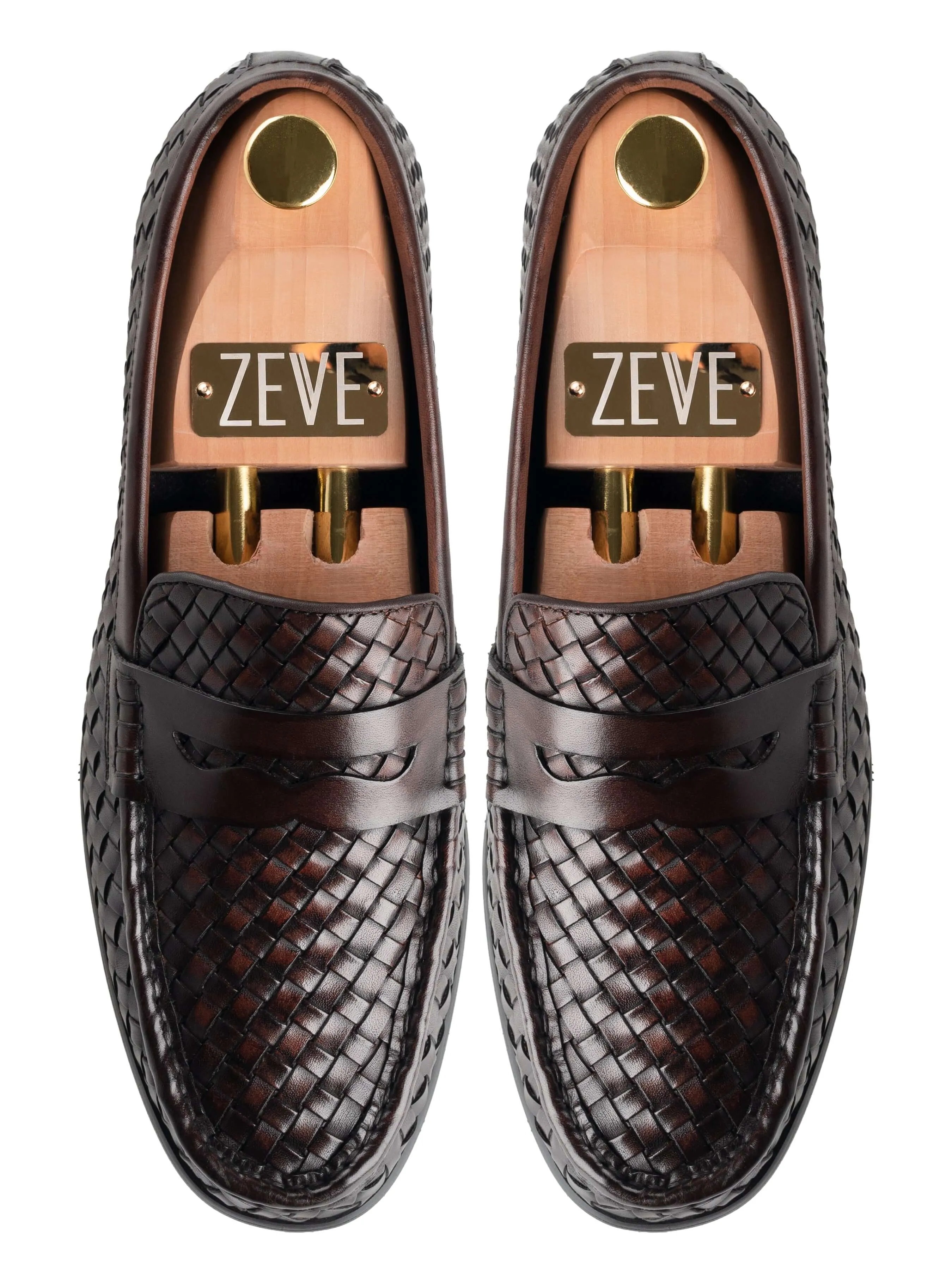 Marco Penny Loafer - Kaffee Gewebtes Leder
