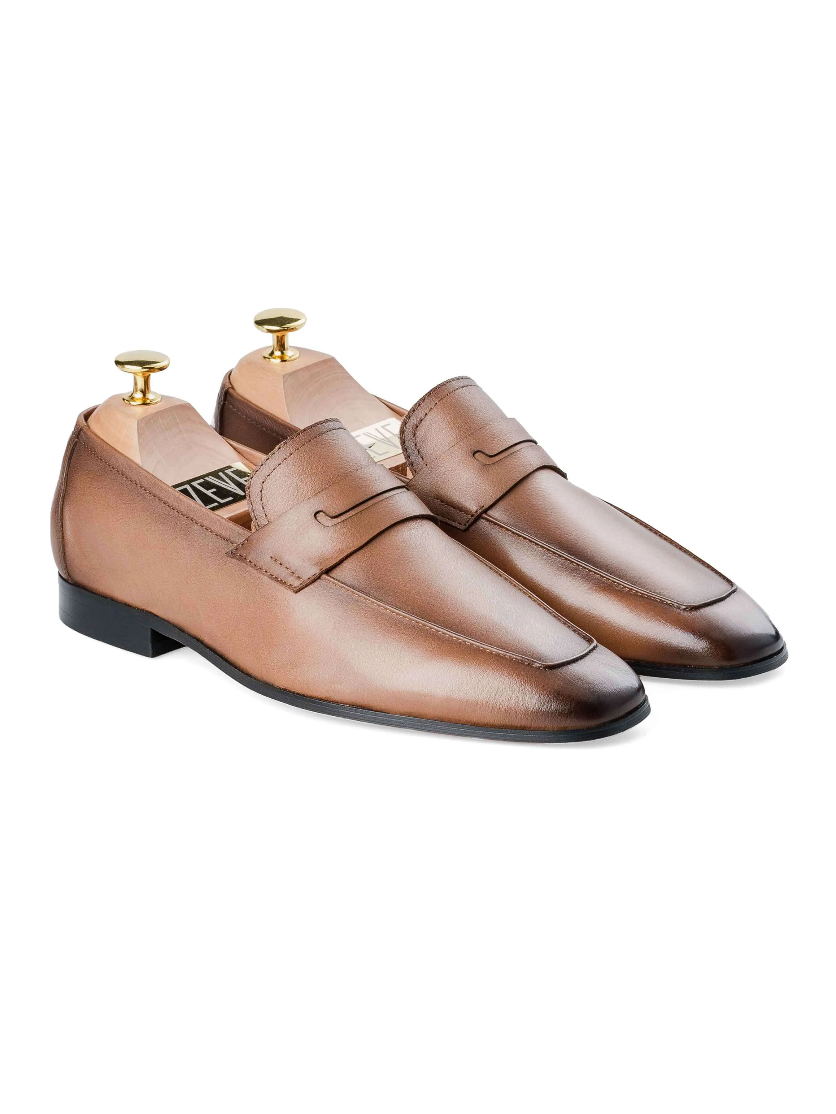 Martino Penny Loafer - Kaffee (Handbemalte Patina)