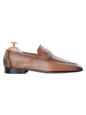 Martino Penny Loafer - Kaffee (Handbemalte Patina)