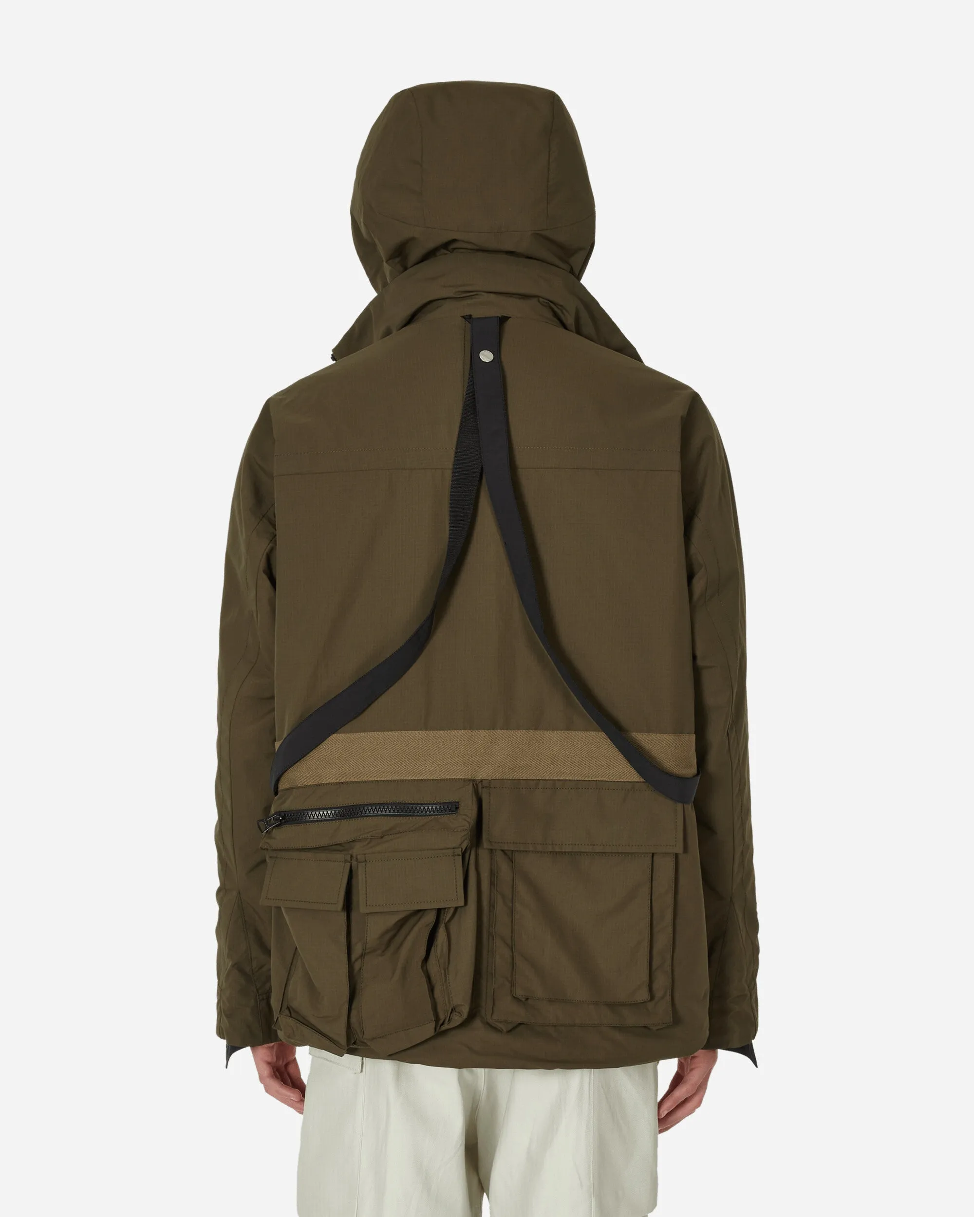 Matte Taffeta Reversible Jacke Schwarz / Khaki