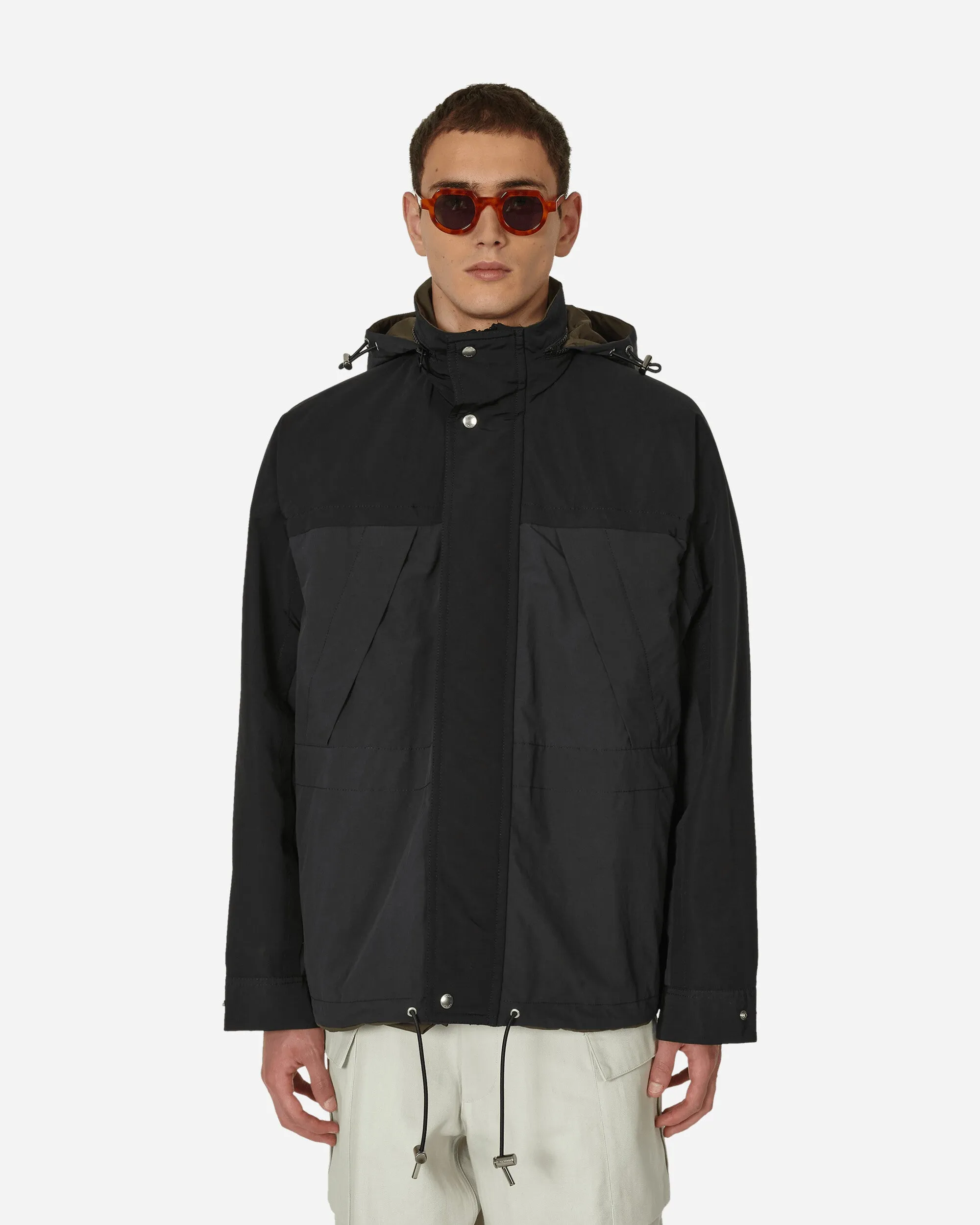 Matte Taffeta Reversible Jacke Schwarz / Khaki