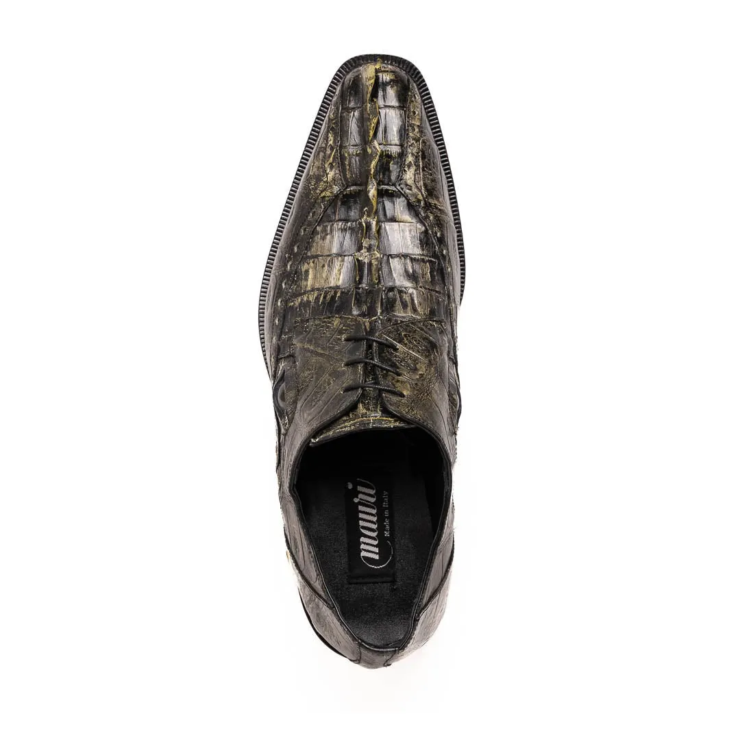 Mauri Shoes Mauri Borsieri in Nathan Green Herren Exotisches Krokodil / Hornback Derby Oxfords