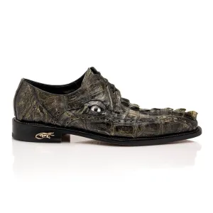 Mauri Shoes Mauri Borsieri in Nathan Green Herren Exotisches Krokodil / Hornback Derby Oxfords