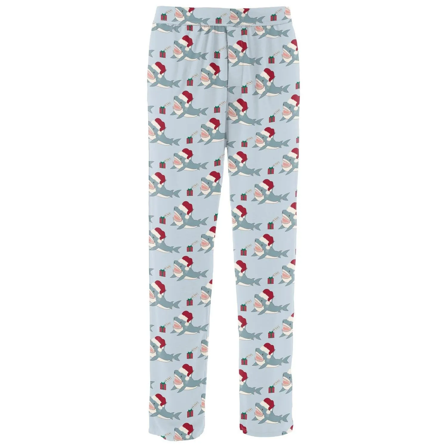 Herren-Pyjama-Hose mit Druck in Illusion Blue Holiday Sharks