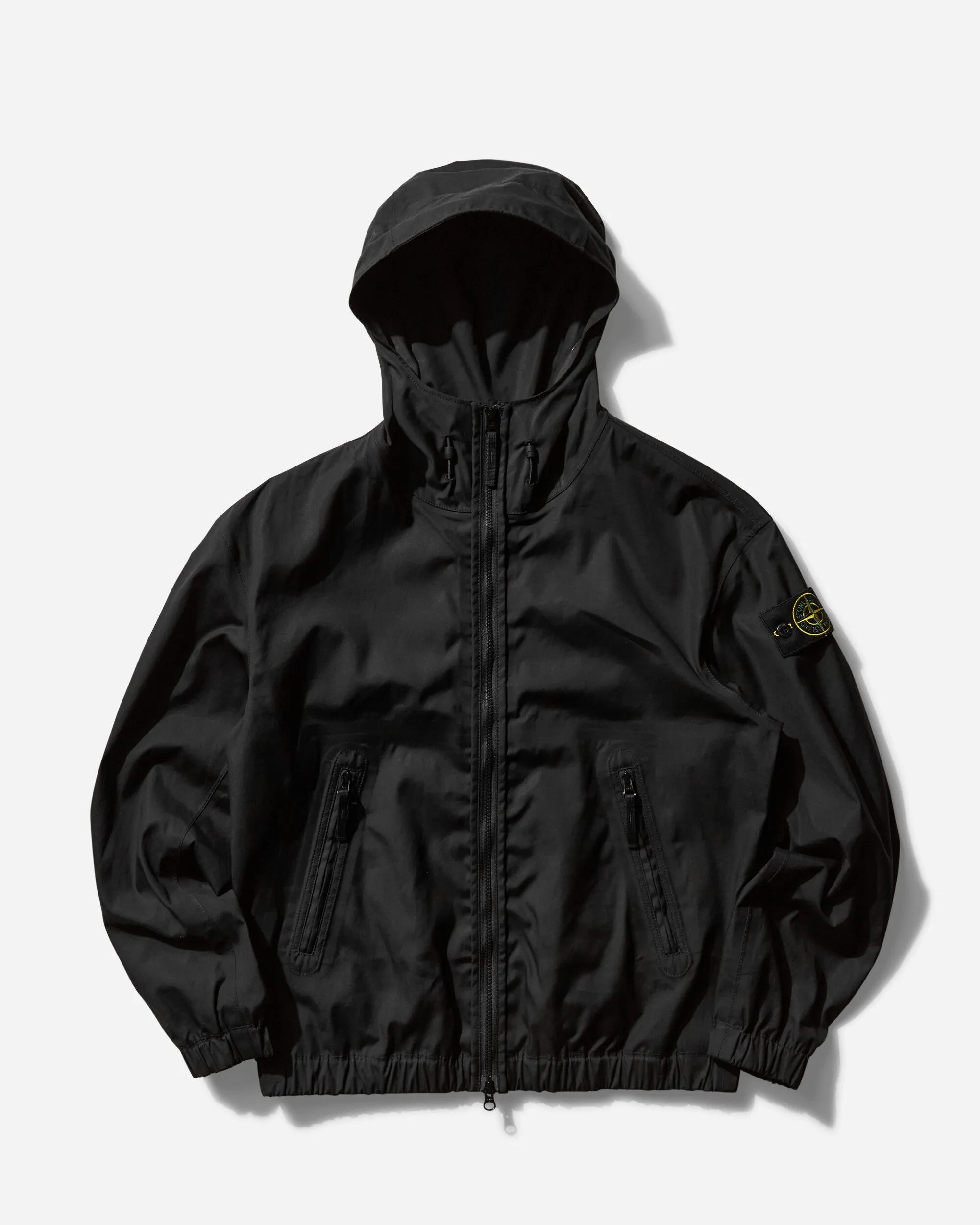 Herren Supima-Baumwoll-Canvas-Jacke mit Kapuze in Schwarz