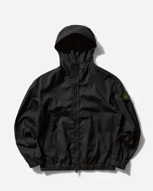 Herren Supima-Baumwoll-Canvas-Jacke mit Kapuze in Schwarz