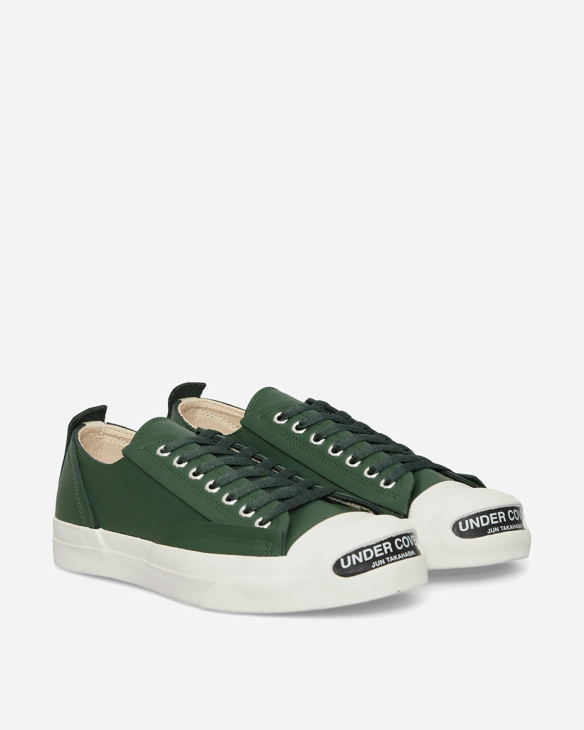 Herren Sneaker aus Leder mit Zehen-Logo in Grün