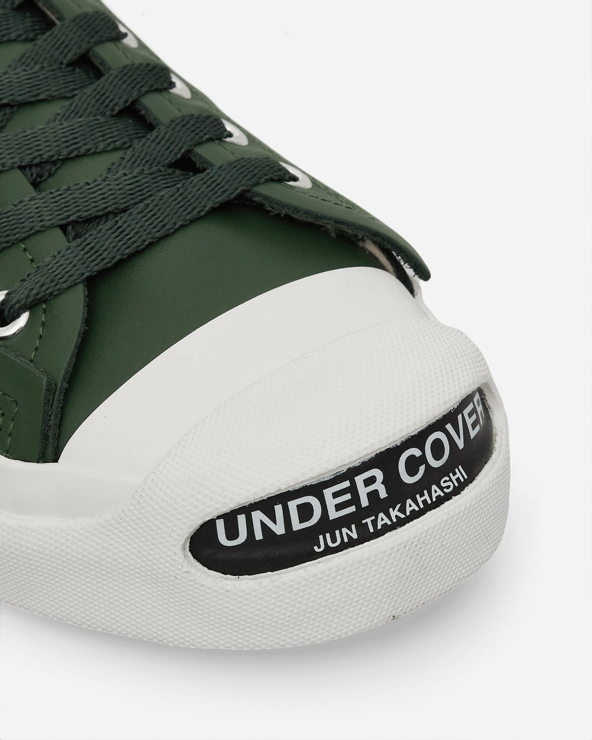 Herren Sneaker aus Leder mit Zehen-Logo in Grün