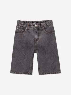 Molo Boys Gewaschene Denim-Shorts in Schwarz