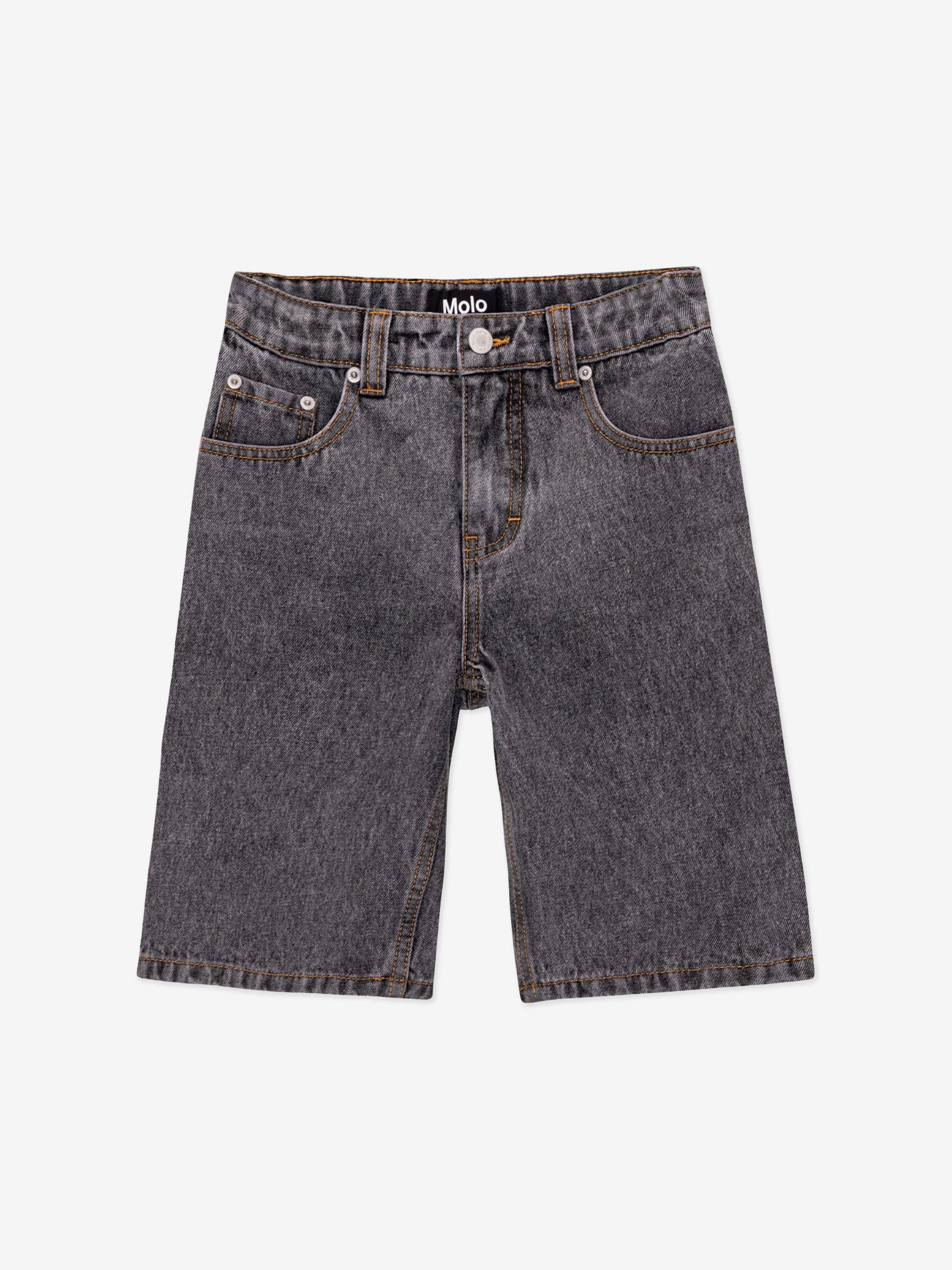 Molo Boys Gewaschene Denim-Shorts in Schwarz