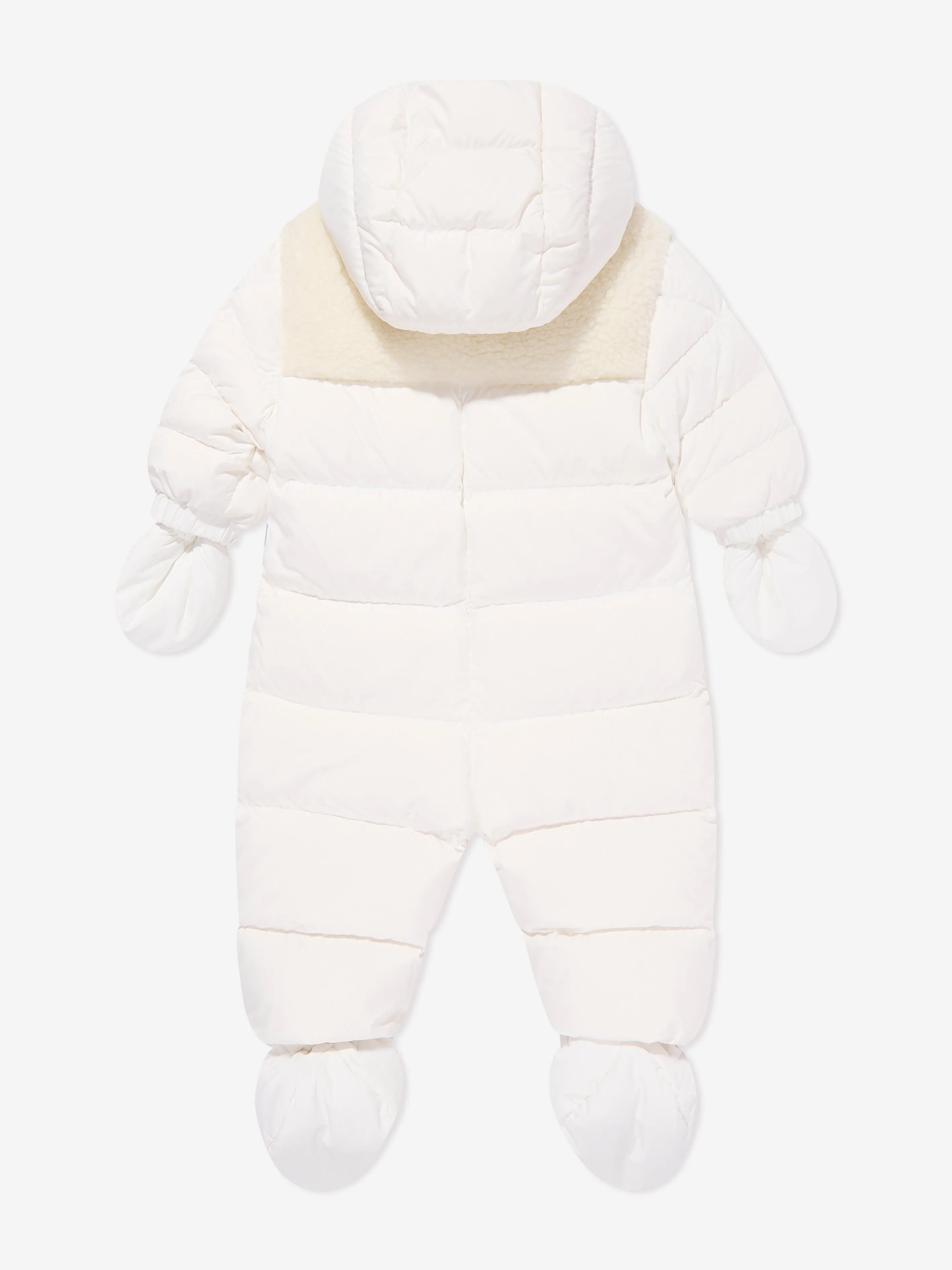 Moncler Enfant Baby Daunengefütterter Schneeanzug in Weiß