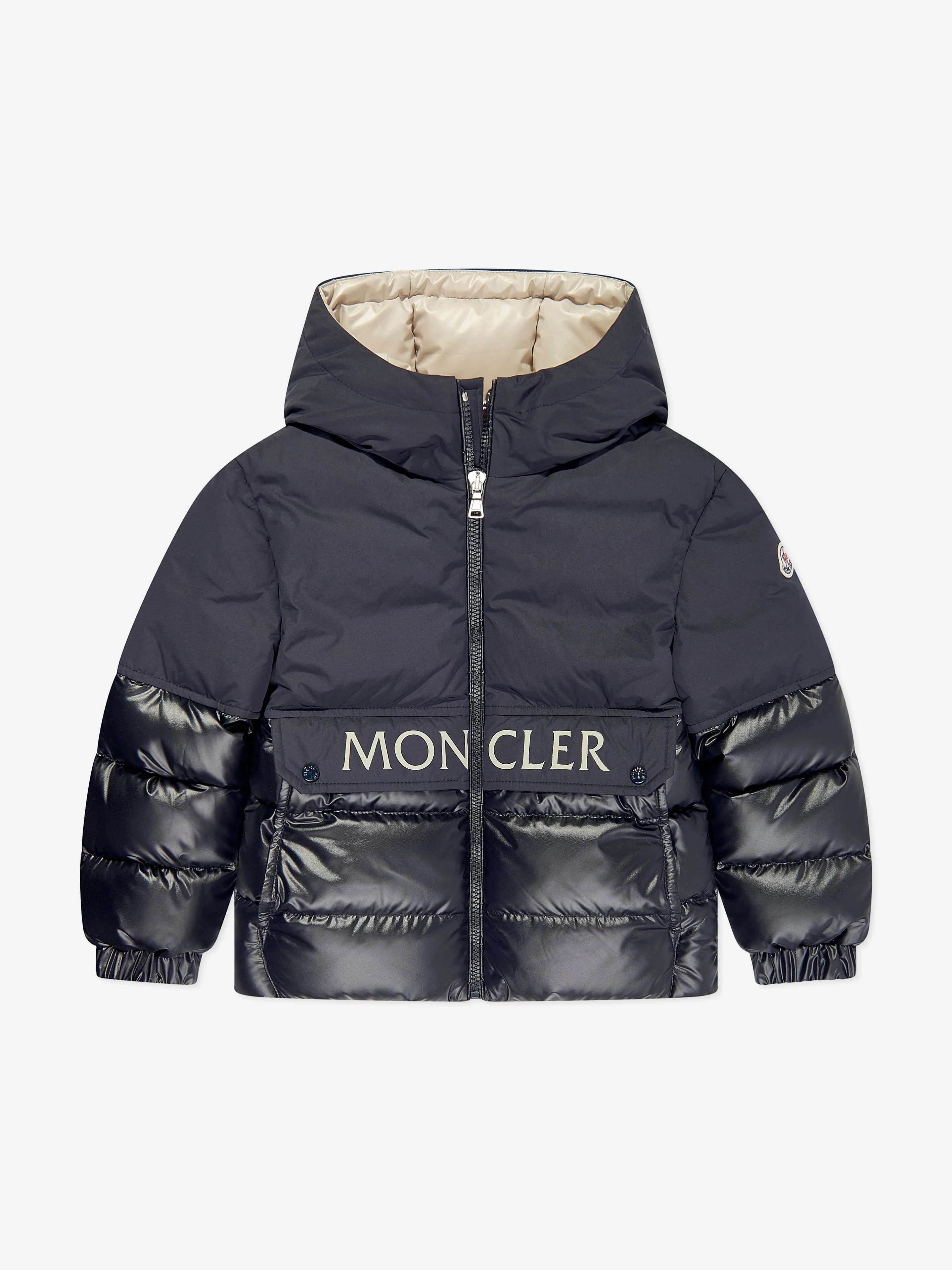 Moncler Enfant Jungen Daunengefütterte Andres Jacke in Marineblau