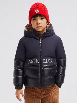 Moncler Enfant Jungen Daunengefütterte Andres Jacke in Marineblau