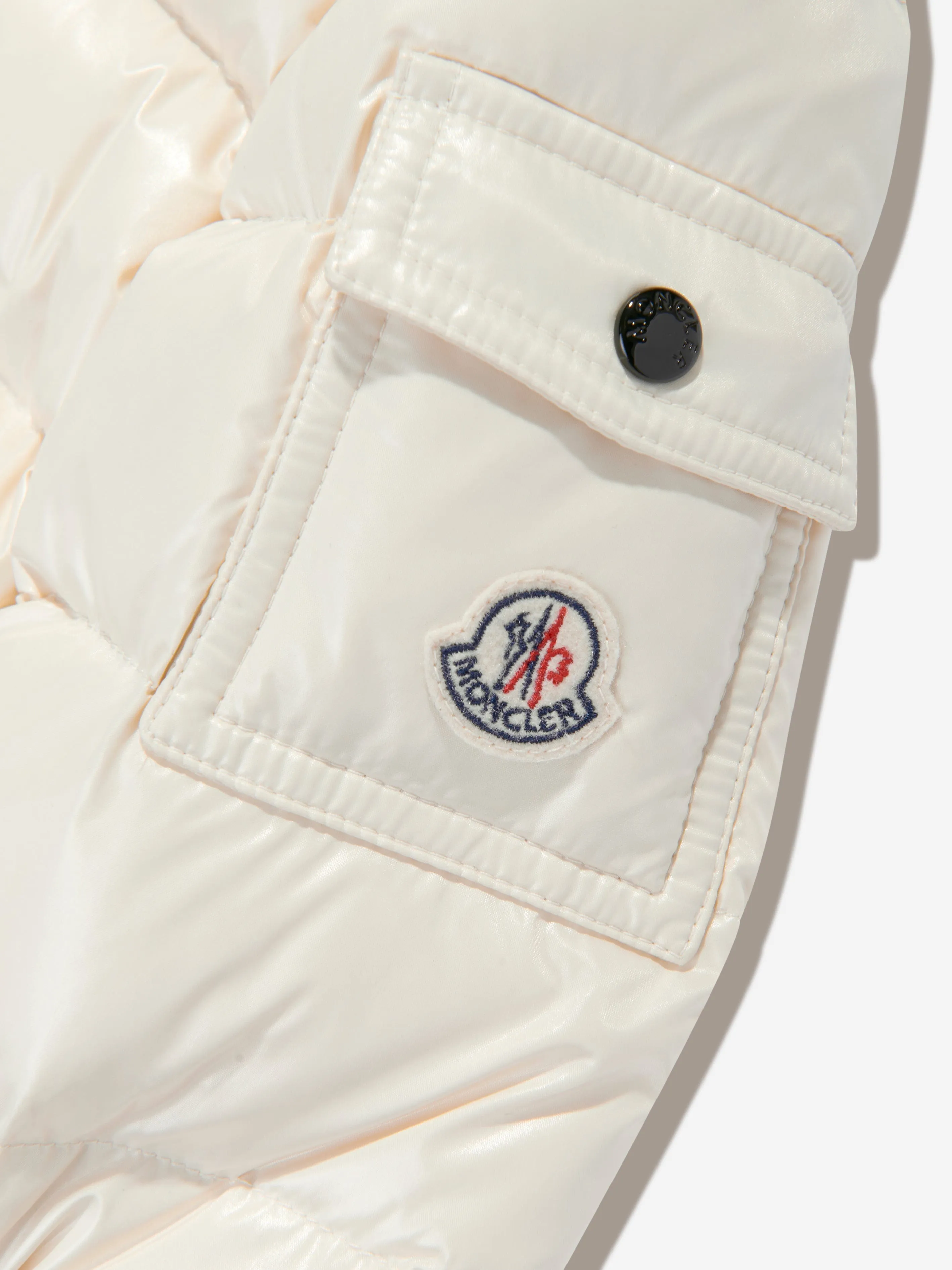 Moncler Enfant Mädchen Daunen gefütterte Baby Jacke in Beige