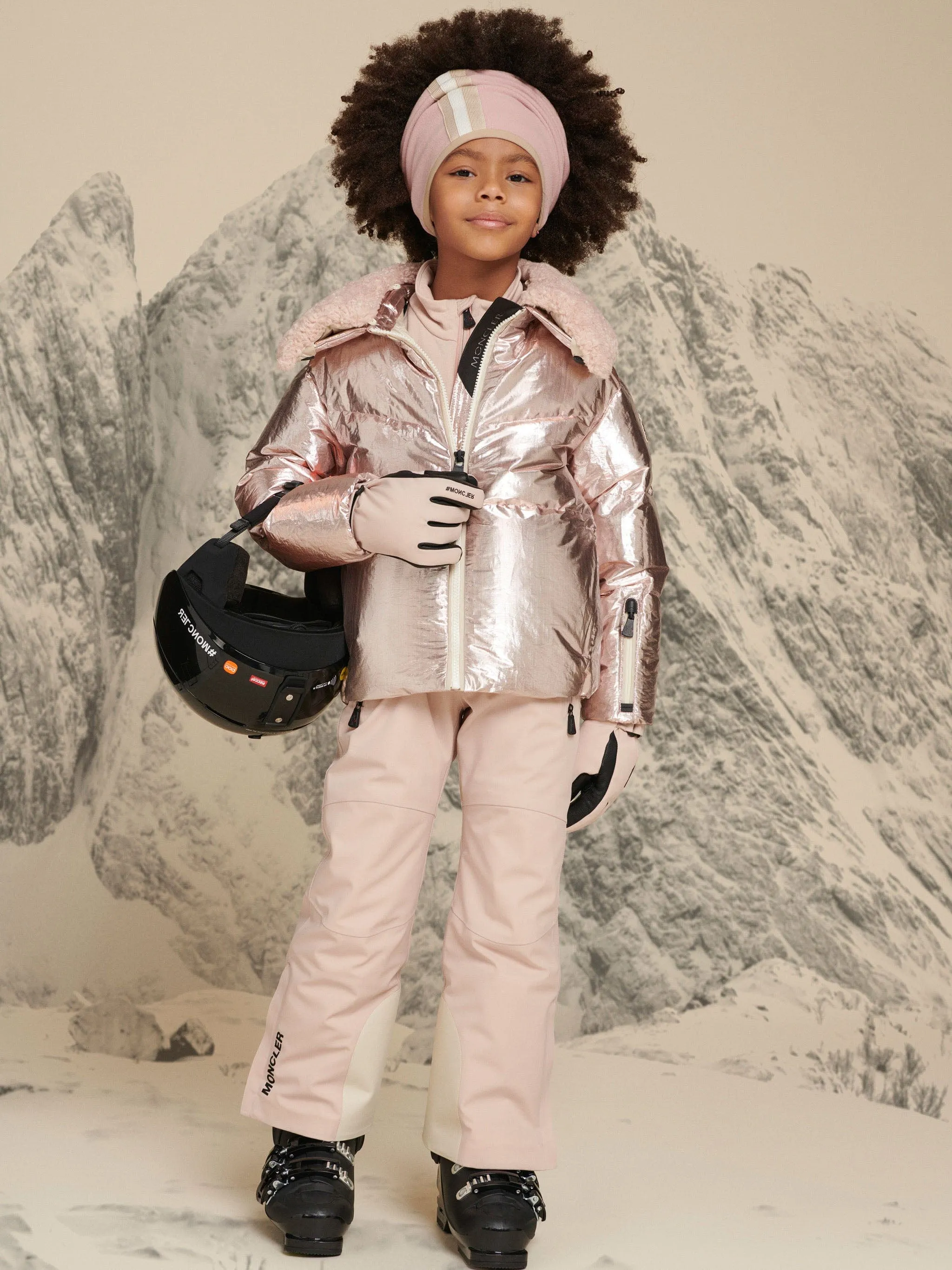 Moncler Enfant Mädchen Grenoble Daunengefütterte Edling Jacke in Rosa