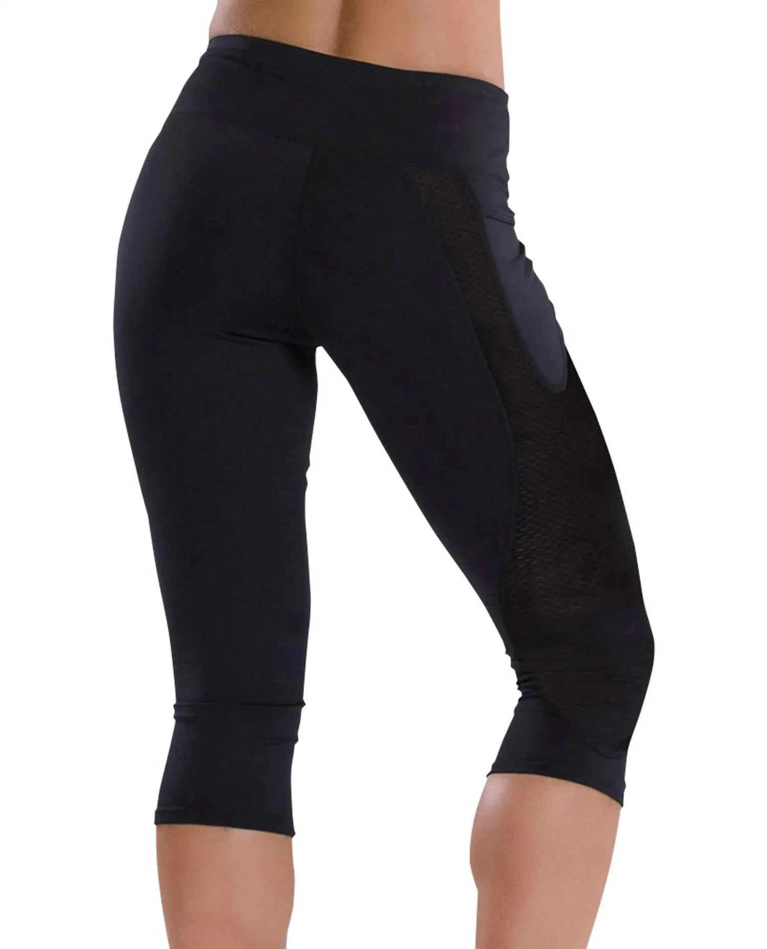 Mondbeschienene Capri-Leggings in Schwarz