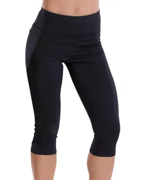 Mondbeschienene Capri-Leggings in Schwarz