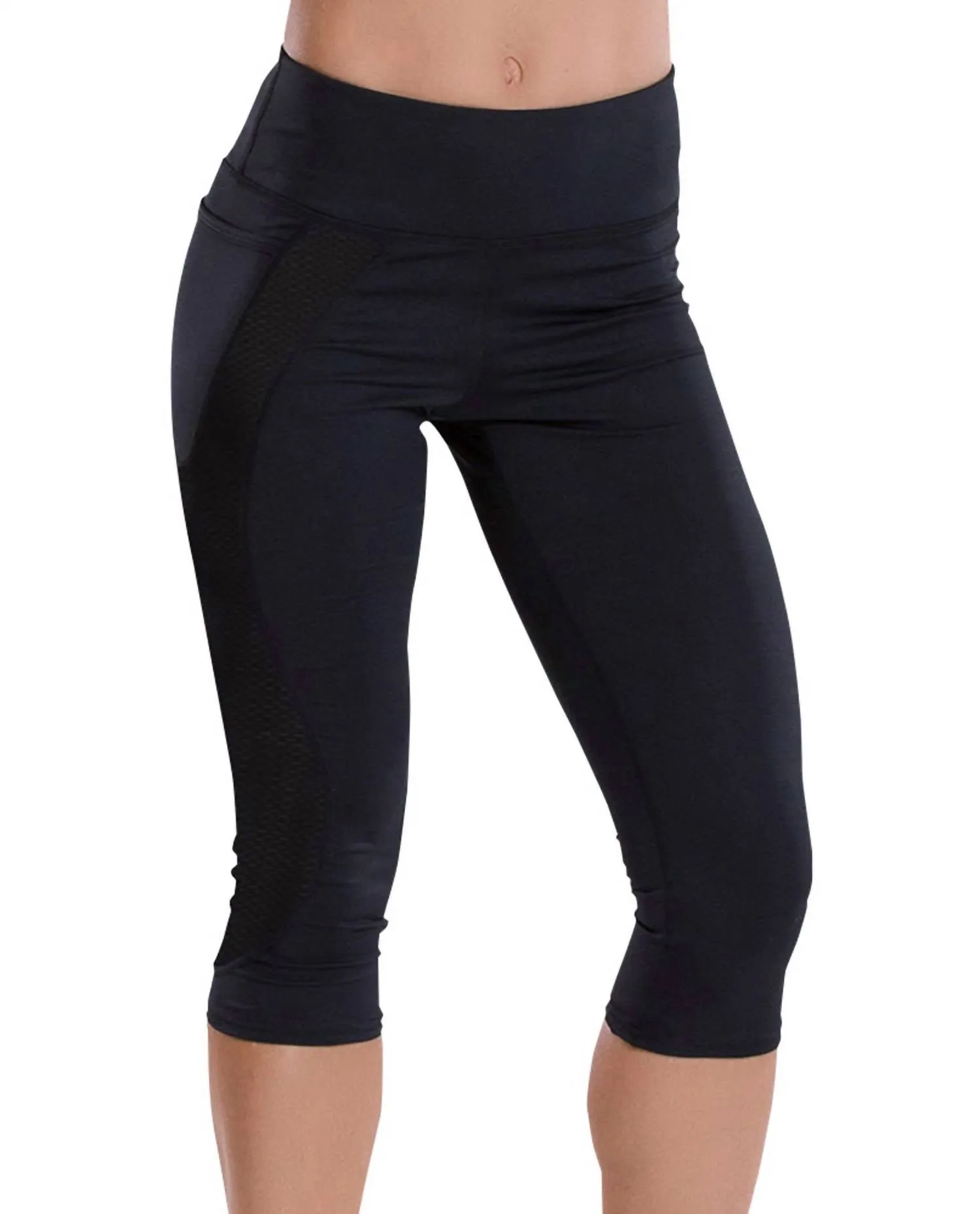 Mondbeschienene Capri-Leggings in Schwarz