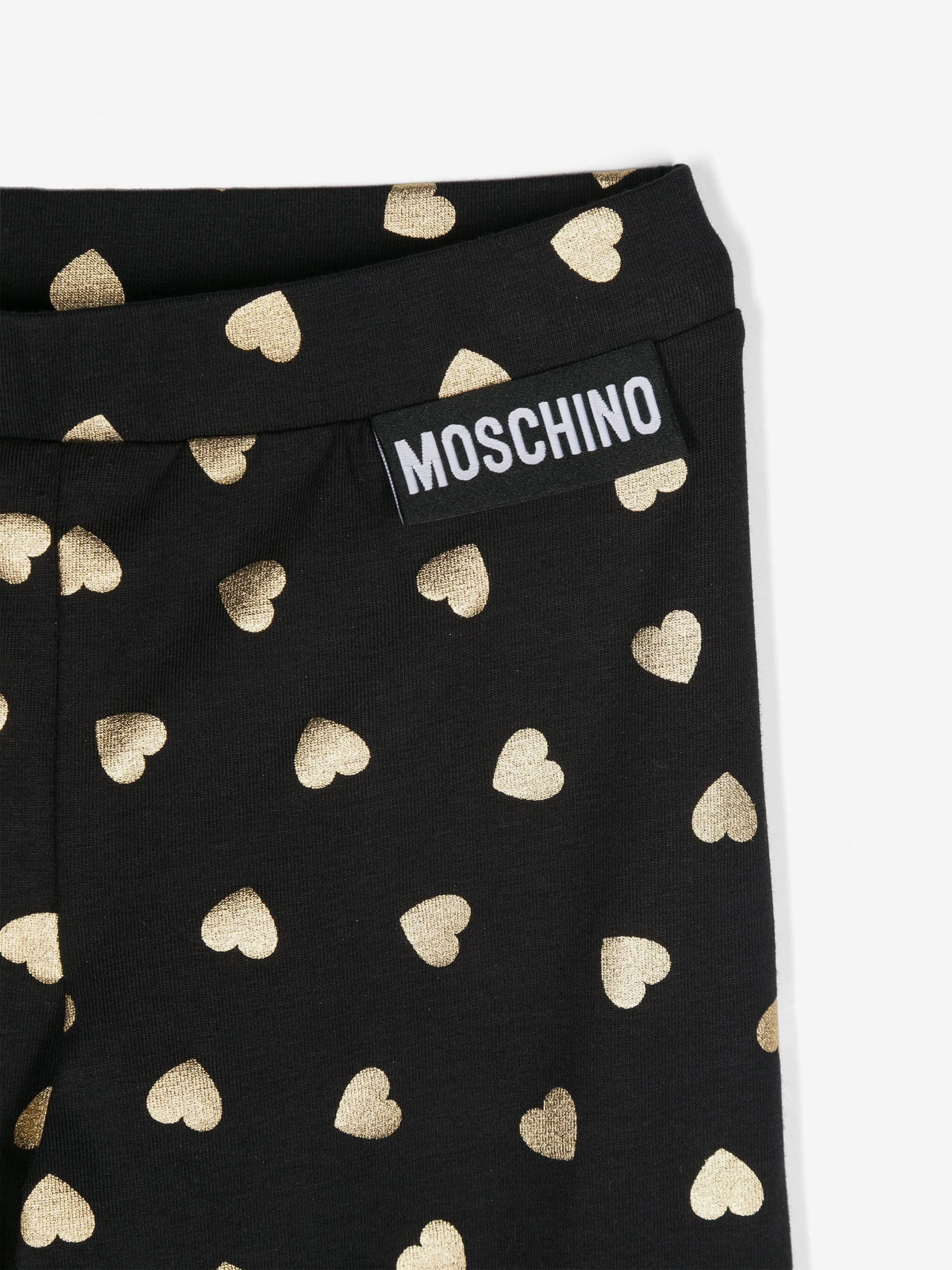 Moschino Girls Heart Leggings in Schwarz