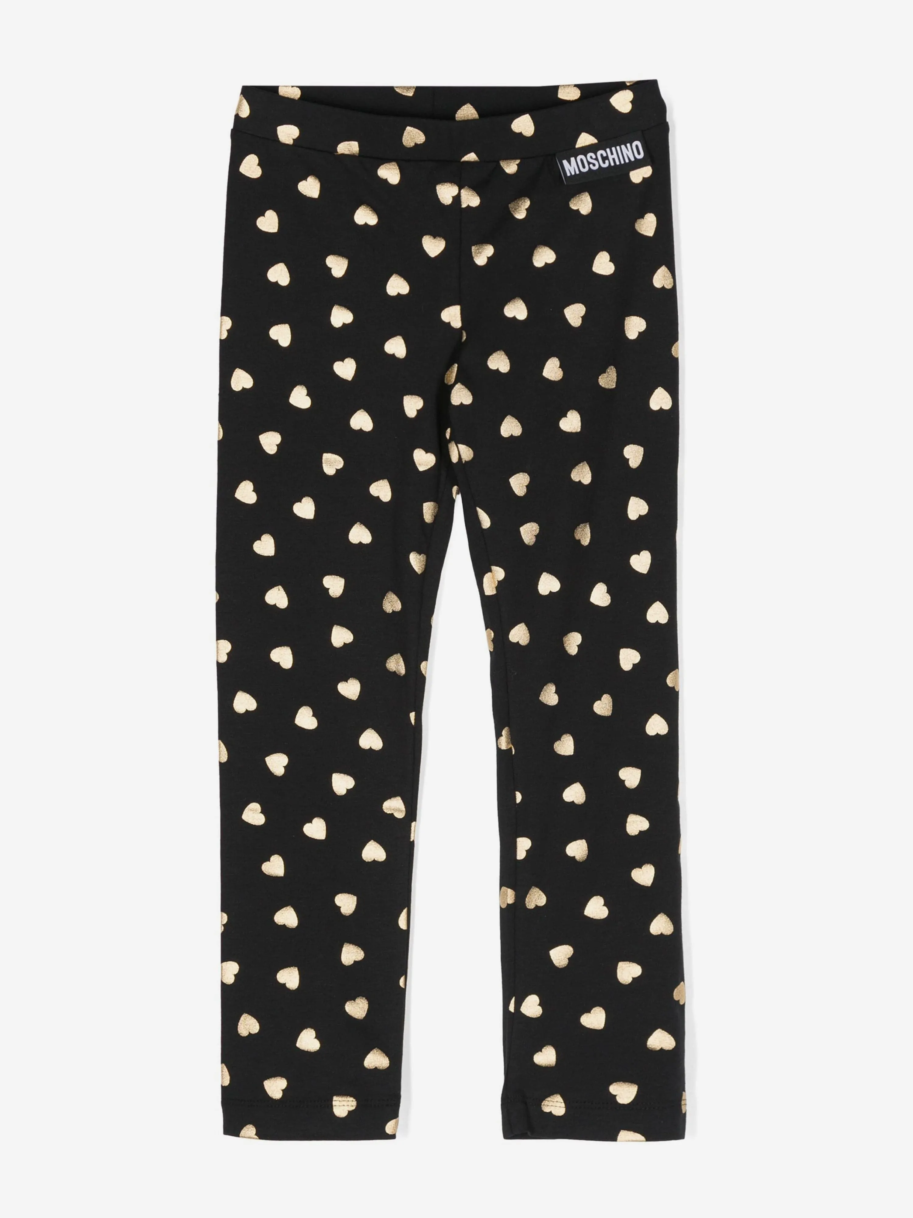 Moschino Girls Heart Leggings in Schwarz