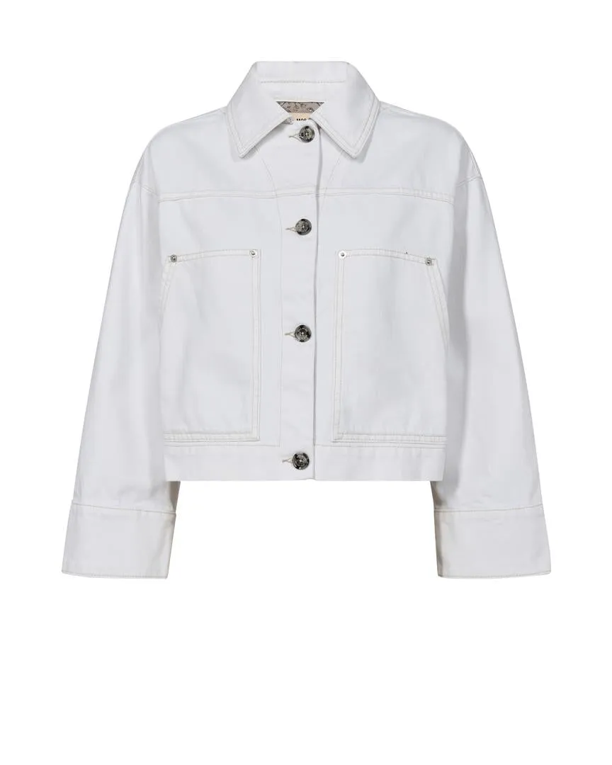 Mosmosh Mint Blanco Weiße Denim-Jacke