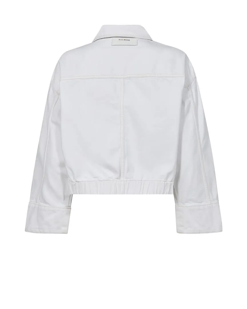 Mosmosh Mint Blanco Weiße Denim-Jacke