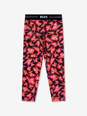 MSGM Mädchen Schmetterlings-Leggings in Rosa