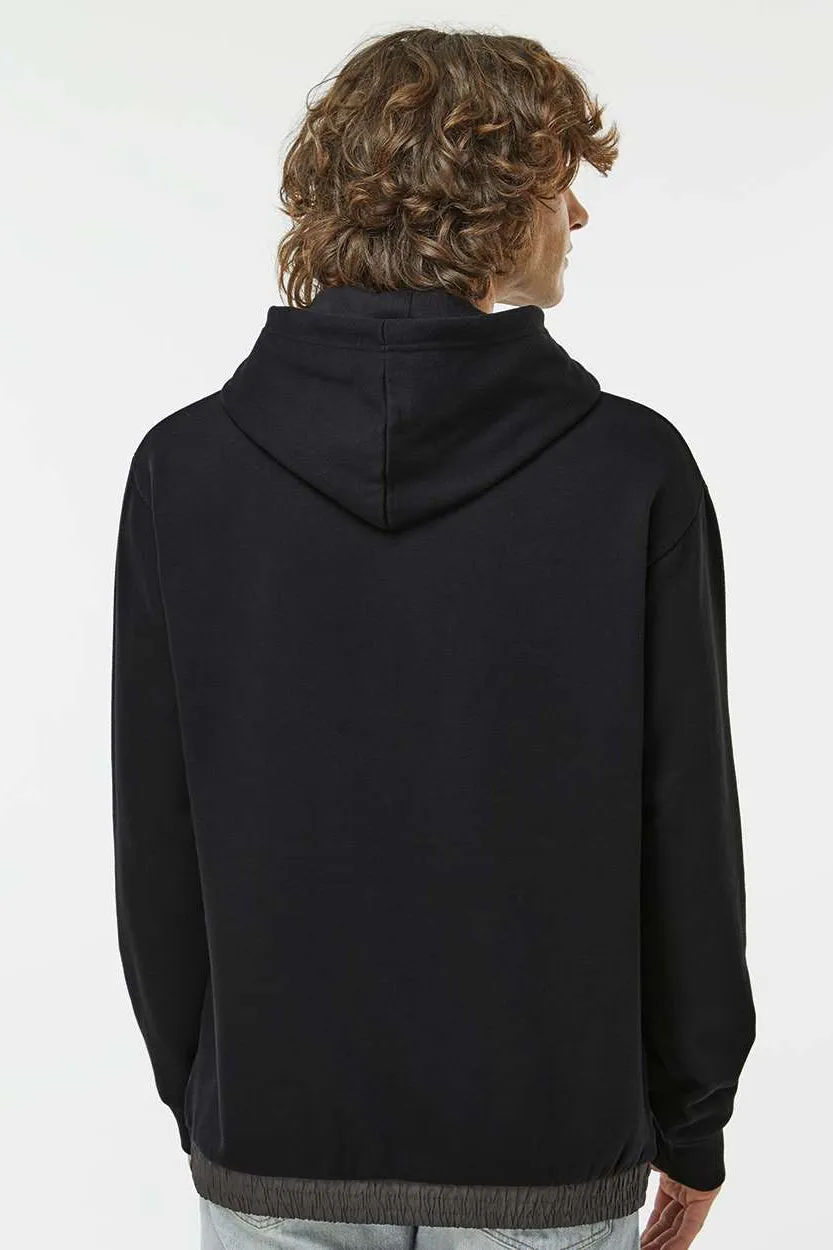 MV Sport Herren Kapuzenpullover mit gemischten Materialien und Tasche - Schwarz/Anthrazitgrau