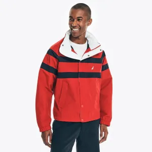 Nautica Herren Gestreifter Regenbreaker Bomberjacke Nautica Rot Nautica