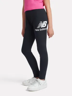 New Balance Mädchen Leggings mit gestapeltem Logo in Schwarz