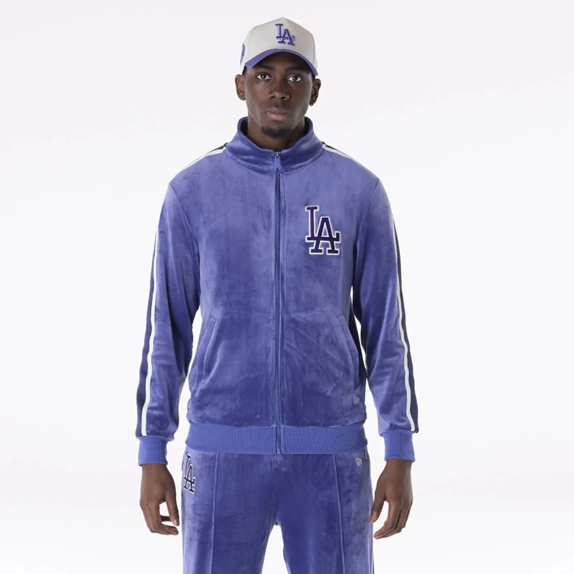 New Era Sweatshirts und Hoodies LA Dodgers MLB Velour Dunkelblaue Trackjacke